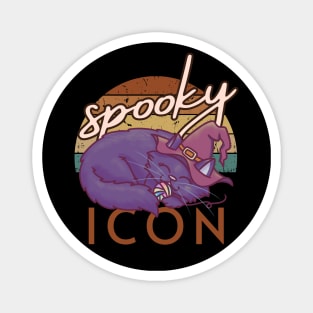 Retro Cat Spooky Icon Halloween Magnet